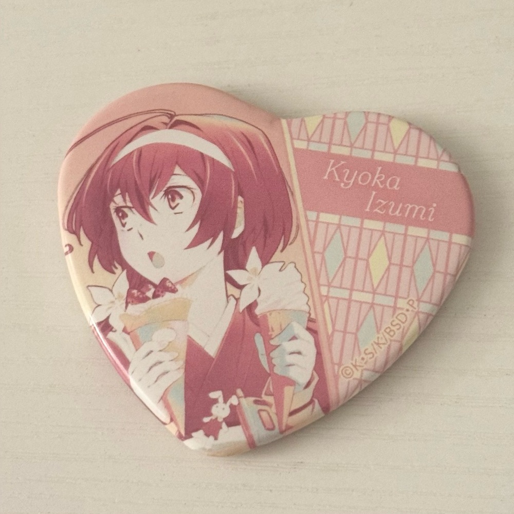 Anime official collectible can badge pin heart Bungo stray dogs